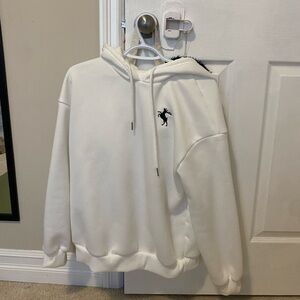 White Hoodie with Black Logo